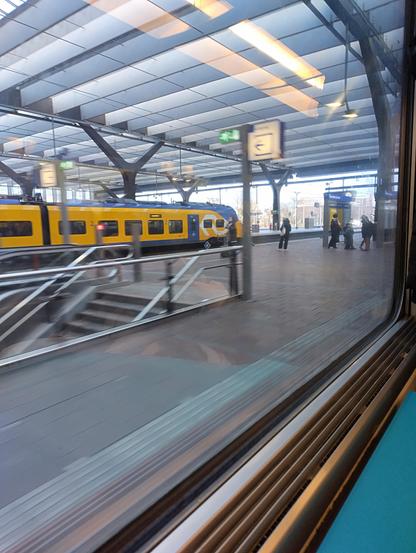 Photo from the EuroCity service 9244 to Brussels leaving Rotterdam Central Station.
